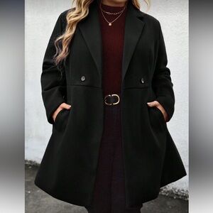Black Double-Breasted Trench Coat